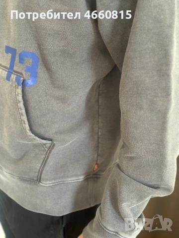 НОВ Оригинален мъжки суичър , худи  LEVI'S `s Левайс Hoodie размер L (става и за M) ,подх. за подаръ, снимка 6 - Спортни дрехи, екипи - 54237035