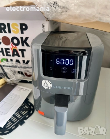 фритюрник с горещ въздух Chefman turbofry touch 2l digital air fryer, снимка 6 - Фритюрници - 54367987
