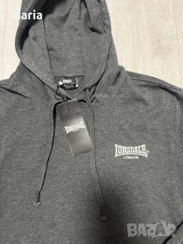 Нов Lonsdale London суичър с качулка тъмносив размер M, снимка 2 - Суичъри - 54544907