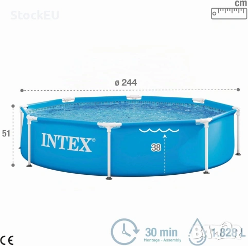 Сглобяем басейн Intex 28205NP 1828л 244см Голям басейн, снимка 5 - Басейни и аксесоари - 55007915