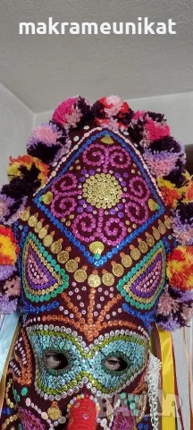 Кукерска маска, гугла, нова, изцяло ръчна изработка , снимка 5 - Декорация за дома - 55446743