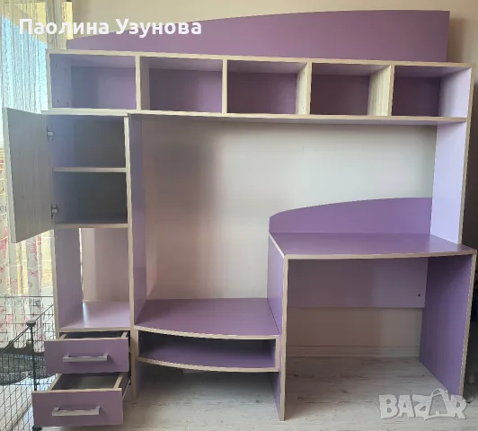 Спален комплект / Детска стая - 2 легла с повдигащ механизъм, гардероб, ракла и секция, снимка 7 - Спални и легла - 55696082