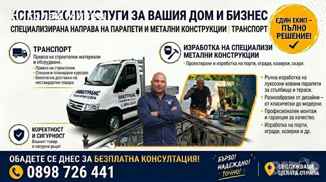 Транспорт, Метални изделия и конструкции 