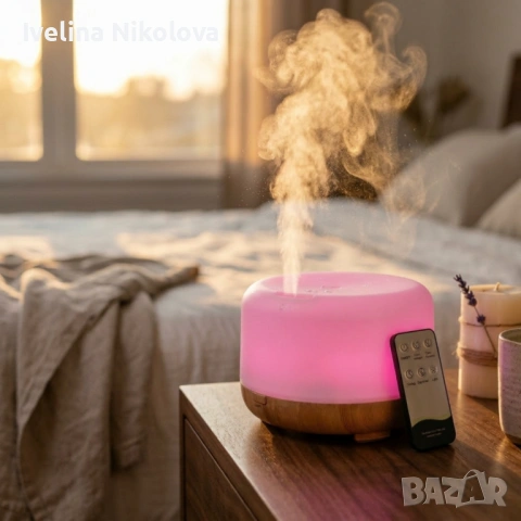Арома дифузер - овлажнител за въздух с дистанционно управление, снимка 7 - Овлажнители и пречистватели за въздух - 54155060