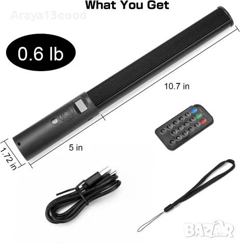 Комплект 2 RGB LED осветителни пръчки LUXCEO P400 с трипод, снимка 3 - Лед осветление - 55378576