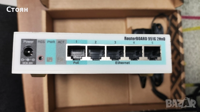 Рутер Безжичен MikroTik RB951G-2HnD 2.4Ghz , снимка 2 - Рутери - 54921686