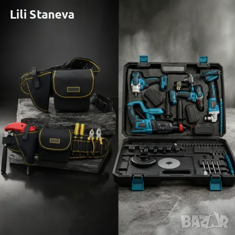 Комплект акумулаторни инструменти BOXER BX-187 4в1 + ПОДАРЪК многофункционална работна чанта., снимка 6 - Куфари с инструменти - 55590143