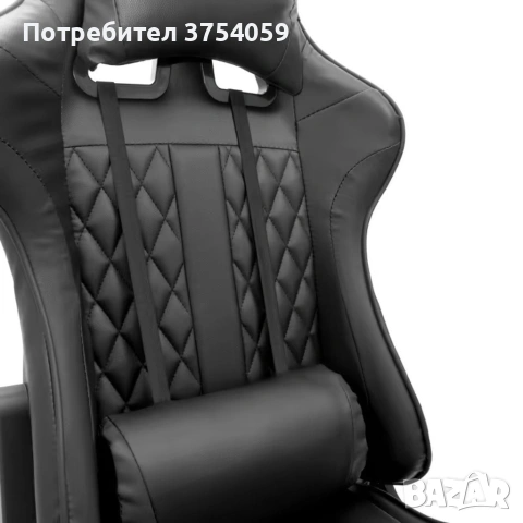 Геймърски стол с прибираща се подложка за крака и функция за масаж - черен, снимка 10 - Столове - 55185032
