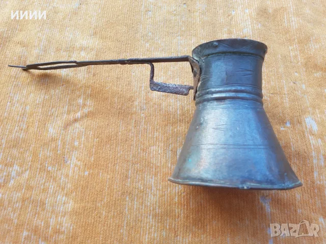 Бакърено джезве османско, снимка 3 - Антикварни и старинни предмети - 55424461