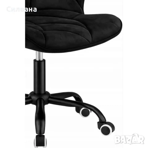 Черен кадифен стол, снимка 6 - Столове - 55509784