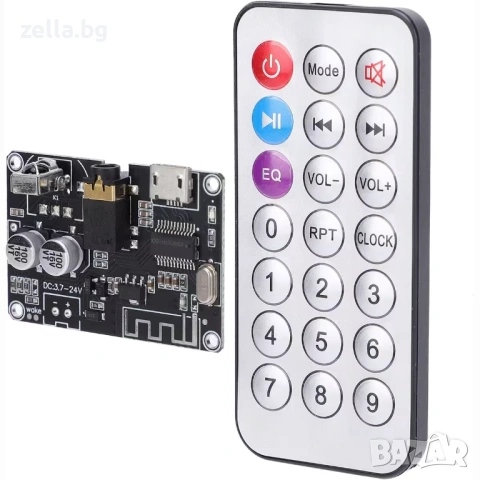 Bluetooth модул XY-WRBT BLE 5.0 с дистанционно управление – Стерео аудио декодер 3.7V–24V 10485, снимка 7 - Друга електроника - 54706391