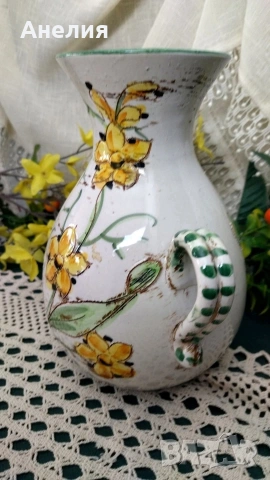 Ваза( кана) амфора ръчно изрисувана от Италия , снимка 3 - Декорация за дома - 54213260