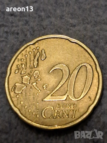 20 евроцента 2002г. А, снимка 2 - Нумизматика и бонистика - 54530366