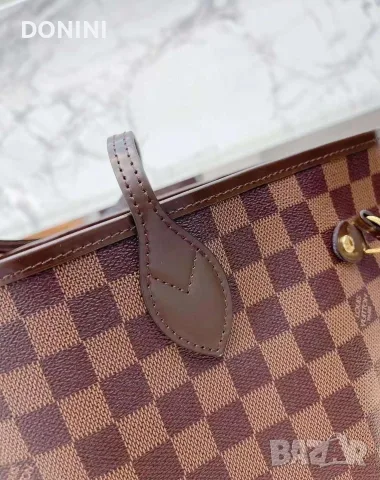 Дамска чанта Louis Vuitton Neverfull, кожа, снимка 3 - Чанти - 55464829
