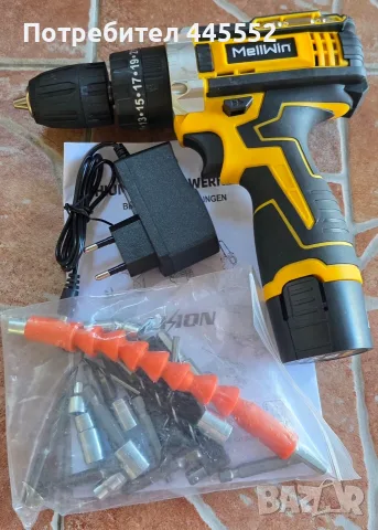 Акумулаторна бормашина и винтоверт, 1 Батерии, компактен дизайн, 12V, 1.5-10мм