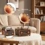 Нов Музикален 3D дървен модел грамофон с котенца DIY пъзел идеален подарък за декор, снимка 6