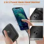 Комплект 2 акумулаторни джобни нагреватели 9000 mAh с Power Bank хендхолдър за отопление на ръце, снимка 4