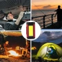 Нов Работен LED фенер 360° стойка магнит IPX6 къмпинг ремонт COB осветление, снимка 7