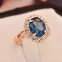💍 24K Златно Покритие ✨️Дамски Пръстени 💍с Циркон💎 – Зелен, Син, Червен | Лимитирана Серия ⚜️✨️, снимка 6