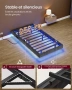 Легло 90 x 200 см с LED осветление, плаващ ефект, тапицирани страници, 2 AC контакта, 2 USB-A и 1 US, снимка 6