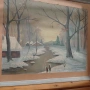 Живопис картина зимен пейзаж , снимка 3