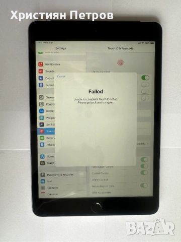 iPad mini 3 Wi-Fi + Cellular - A1600 - Черен - 16GB памет - Фабрично Отключен, снимка 5 - Таблети - 54562743