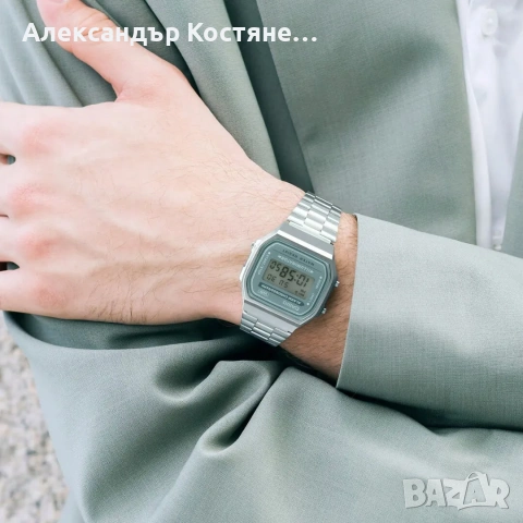 Нов часовник Casio A168WA-3AYES - гаранция, снимка 2 - Мъжки - 55213869