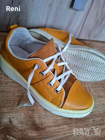 Кецове ест. кожа, горчица, снимка 6 - Кецове - 53999332