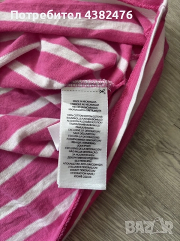 Оригинална тениска на Polo Ralph Lauren на бели и розови райета , снимка 2 - Тениски - 55191176