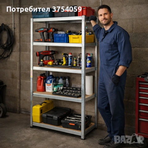 Практичен рафт на 5 нива с товаропиносимост до 175кг - лесен монтаж и стабилност