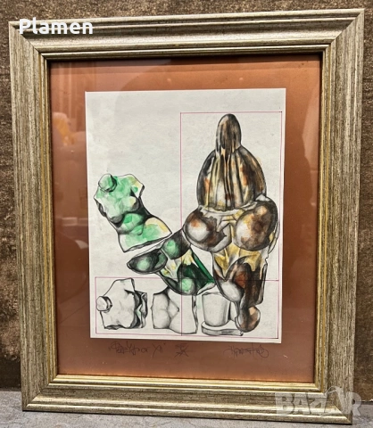 УНИКАТ КАРТИНА ЦВЯТКО ЦВЕТКОВ ЧЕРВЕН БРЯГ ПОДПИСАНА