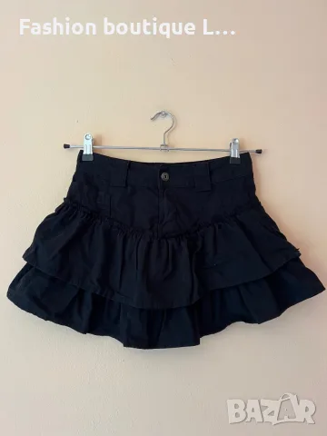 2.5 евро BERSHKA черна къса пола XS размер 100% памук 🖤