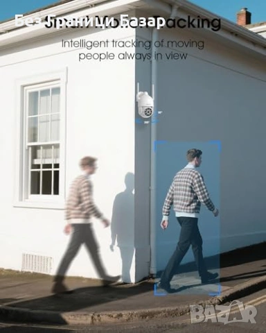 Нова 4MP WiFi външна камера 2.4G/5G авто проследяване IP66 за охрана дом наблюдение, снимка 3 - IP камери - 54054411