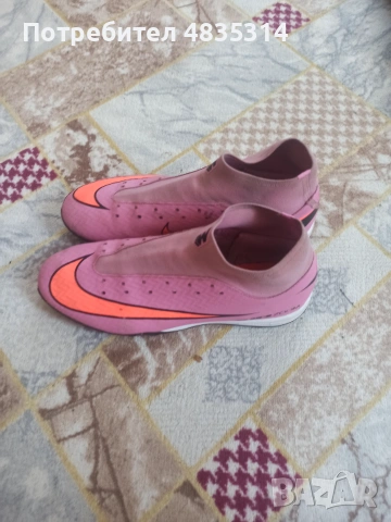 Розови футболни стоножки Nike Mercurial Vapor (с чорап) – Втора употреба, снимка 2 - Футбол - 55009094
