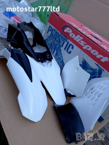 Кит пластмаси комплект за КТМ SX65 Polisport бял 2009-2011г., снимка 2 - Части - 54917608