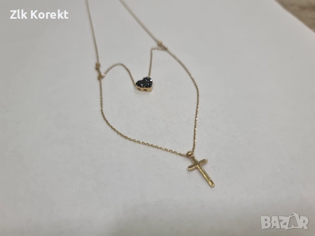 Дамско златно колие с кръст, снимка 8 - Колиета, медальони, синджири - 55013907