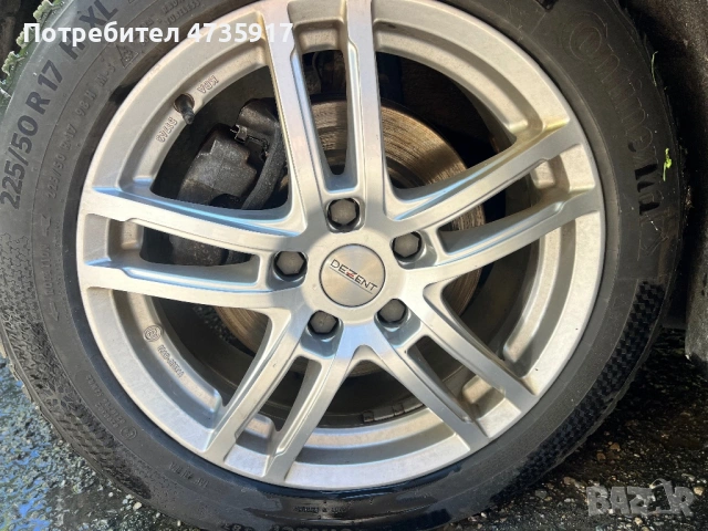 4бр Алуминиеви джанти DEZENT 17" 5х115 за Opel Zafira/Astra с зимни гуми Continental 225/50 R17 XL