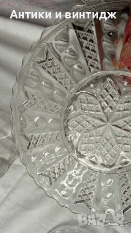 Лот от 4 и 4 бр. старинни чинии  (свети на УФ лампа), винтидж, снимка 12 - Антикварни и старинни предмети - 55682284