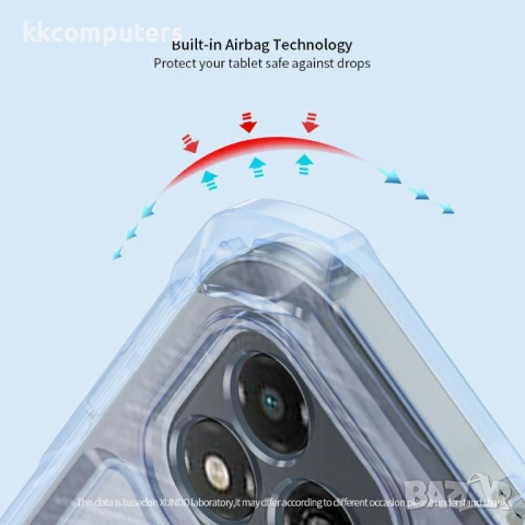 XUNDD калъф за Infinix Xpad – TPU+PC, кожена подставка, Airbag технология, скрийн протектор, черен, снимка 2 - Калъфи, кейсове - 54519925