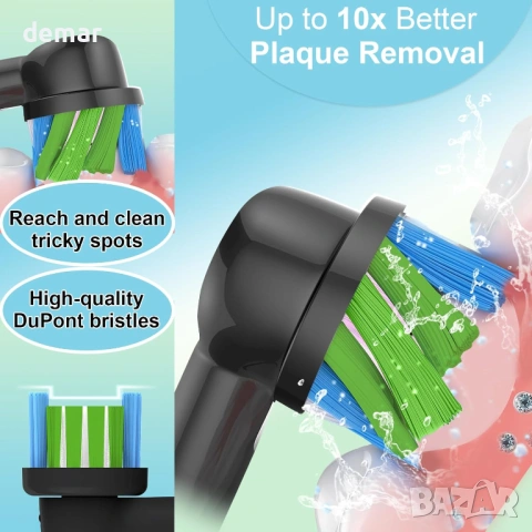 Комплект от 16 резервни глави за четка за зъби Oral B, черни, снимка 3 - Други - 54106300