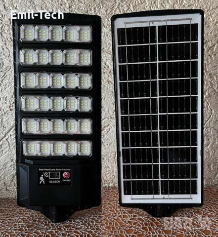 Нова Соларна LED лампа JAYNLT 180 LED IP66 със сензор и дистанционно, снимка 8 - Външни лампи - 54680787