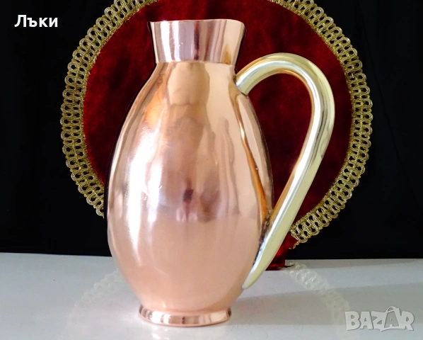Медна кана,свръх масивна,чиста червена мед 850 гр.,1 л. , снимка 9 - Антикварни и старинни предмети - 54989546