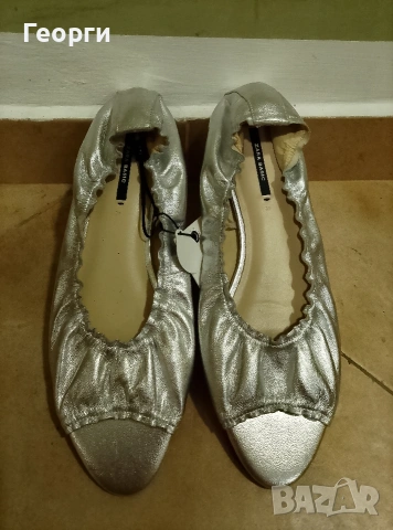 Zara дамски мокасини от естествена кожа