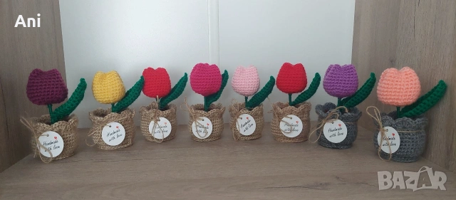 Лалета, които не увяхват 💕 Handmade“, снимка 3 - Изкуствени цветя - 53304126