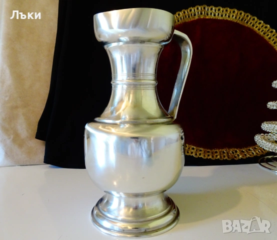 Калаена кана за вино 740 гр.,1 л. , снимка 4 - Антикварни и старинни предмети - 54457548