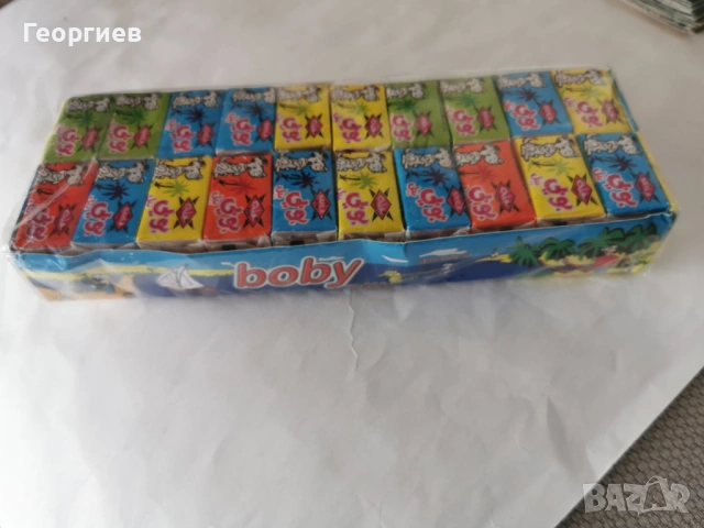 Пълна, неразпечатена кутия с дъвки Boby - 60 броя!