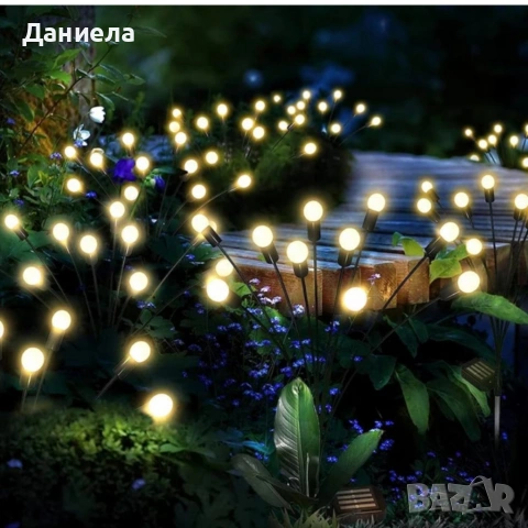 Соларни градински лампи "Светулки" 6 LED, комплект 2 броя - Топла бяла светлина, IP65, до 15 часа , снимка 5 - Декорация за дома - 54837264