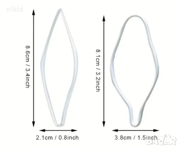 2 бр Лилиум Лилия пластмасови резци резец форми форма за тесто фондан цвете направа за торта украса, снимка 2 - Форми - 54221935