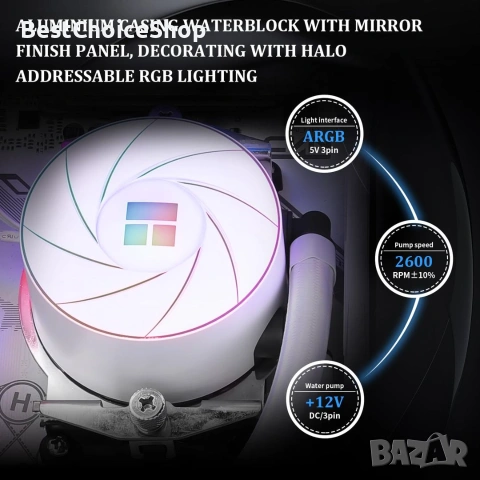 Thermalright AQUA ELITE 360 ARGB течен охладител за CPU – Бял 360mm AIO, снимка 11 - Други - 54991979