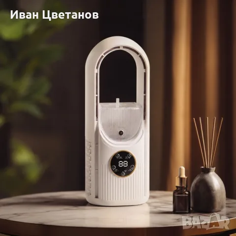 Air Multiplier 3-в-1 – Компактен USB вентилатор с овлажнител, пречиствател на въздух и LED светлина